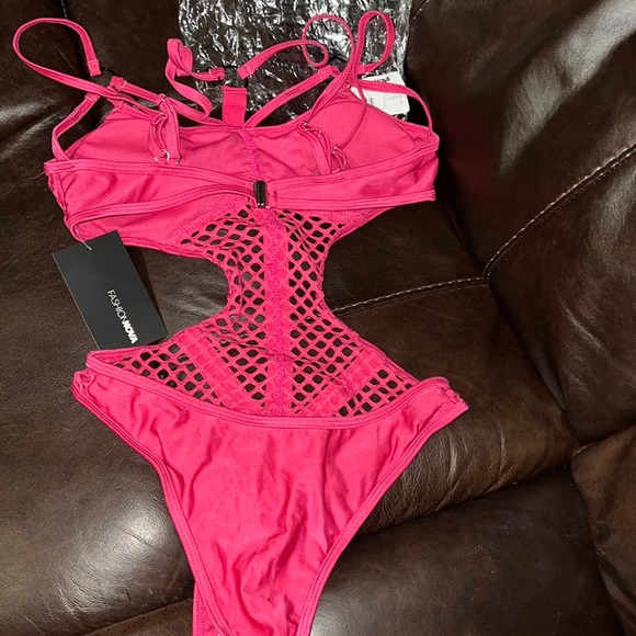 FashionNova Fishnet One Piece Swimsuit - Picture 3 of 5